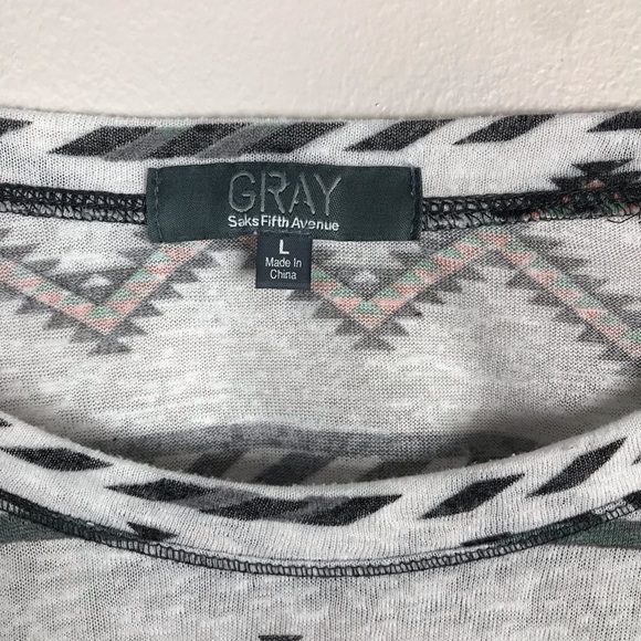 GRAY SFA BOHO print boat neck shirt - Picture 3 of 5